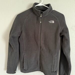 Boys Sz L North Face Gray Fleece Jacket